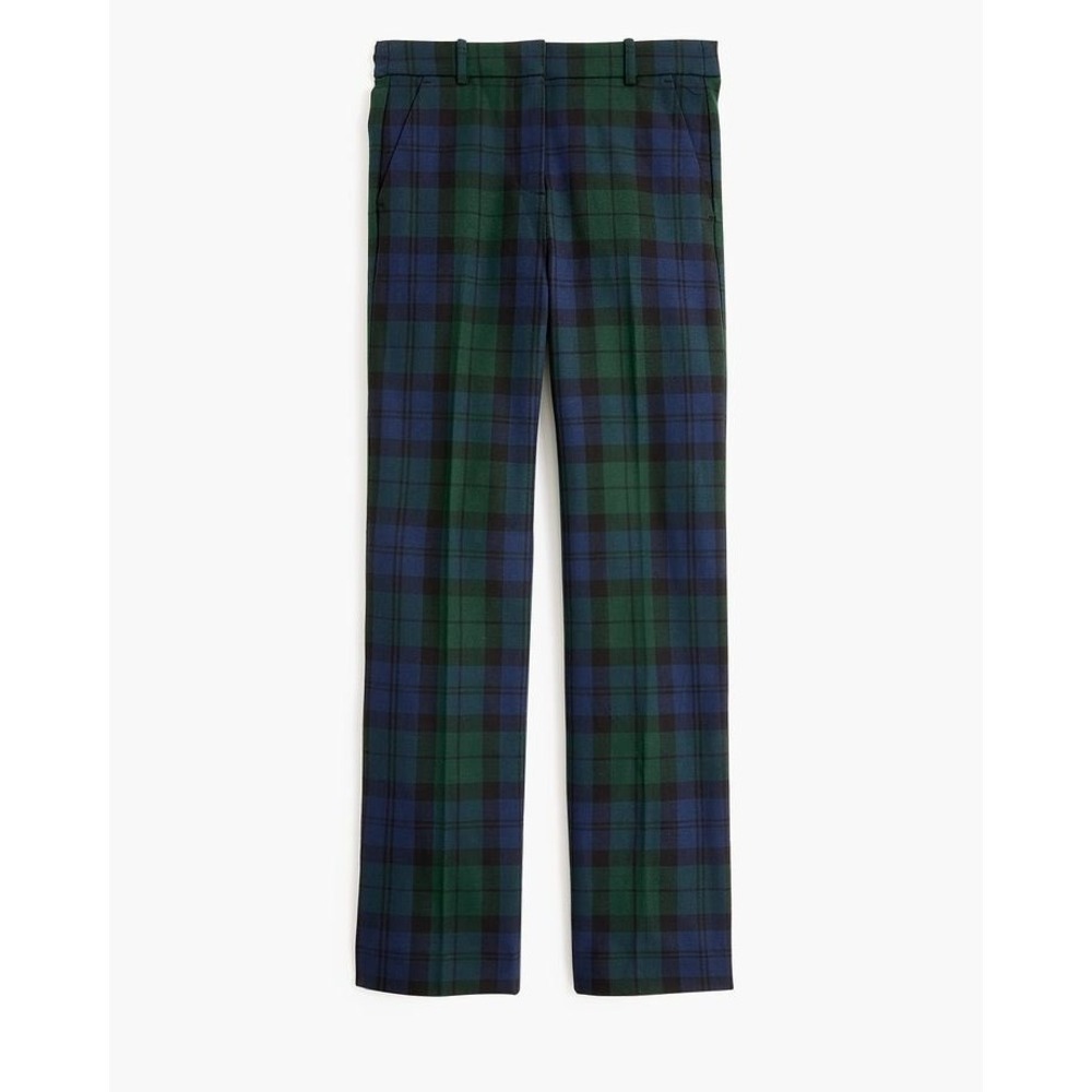 J.Crew NEW Kallie Navy/Green Tartan Plaid Straight Leg Pant Sz 4 Holiday Classic